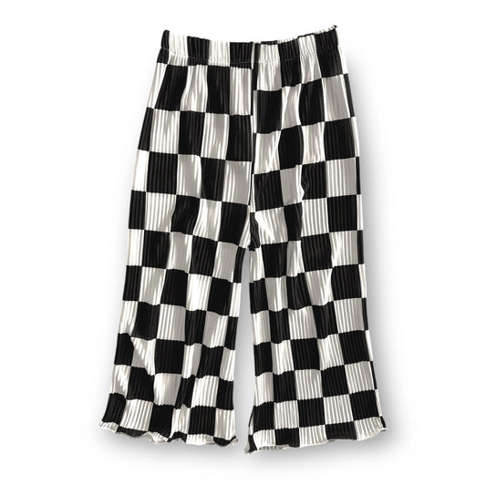 Checkered Wide Leg Pant