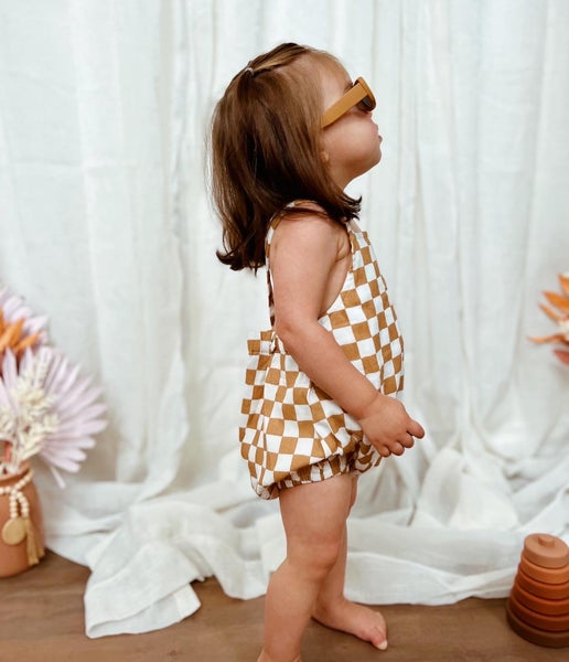 August Sunsuit in Checkerboard