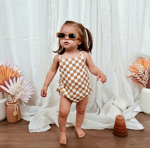 August Sunsuit in Checkerboard