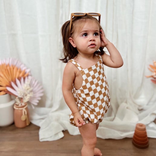 August Sunsuit in Checkerboard